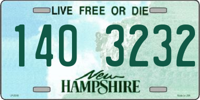 NH license plate 1403232