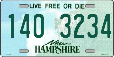 NH license plate 1403234