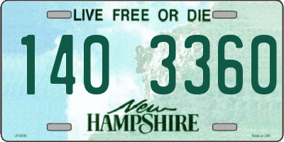 NH license plate 1403360