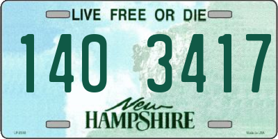 NH license plate 1403417