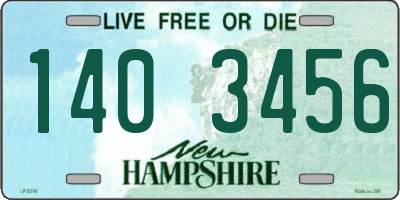 NH license plate 1403456