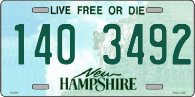 NH license plate 1403492
