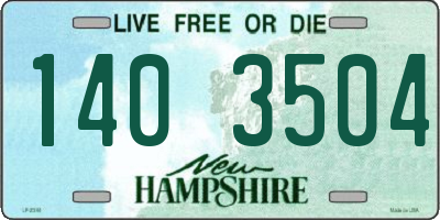 NH license plate 1403504
