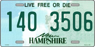 NH license plate 1403506