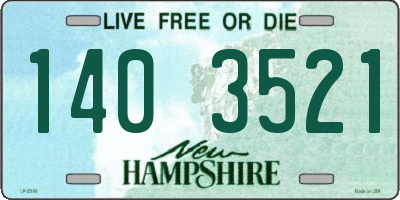 NH license plate 1403521
