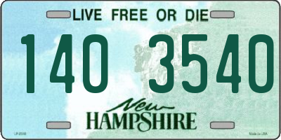 NH license plate 1403540