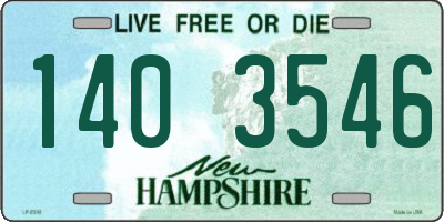 NH license plate 1403546