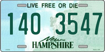 NH license plate 1403547