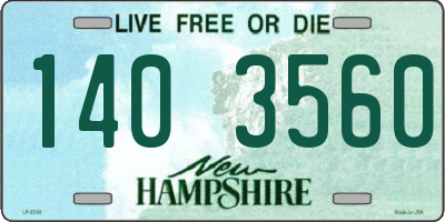 NH license plate 1403560