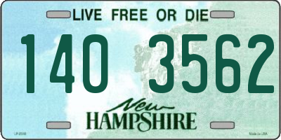 NH license plate 1403562