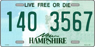 NH license plate 1403567