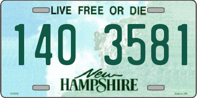 NH license plate 1403581