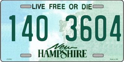 NH license plate 1403604