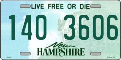 NH license plate 1403606