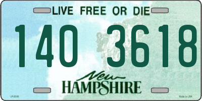 NH license plate 1403618