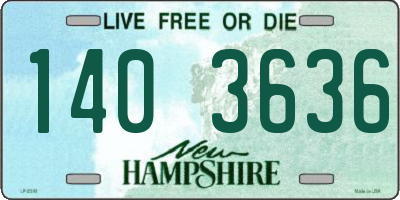 NH license plate 1403636