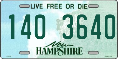NH license plate 1403640