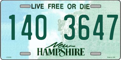 NH license plate 1403647