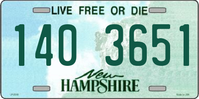 NH license plate 1403651