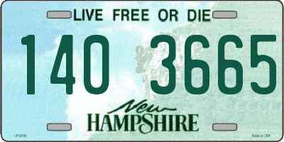 NH license plate 1403665