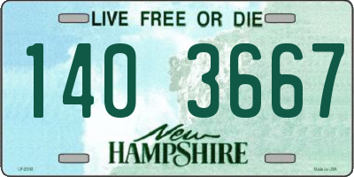 NH license plate 1403667