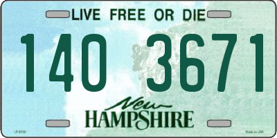 NH license plate 1403671