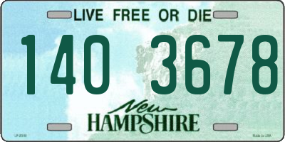 NH license plate 1403678