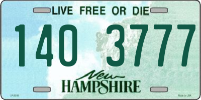 NH license plate 1403777
