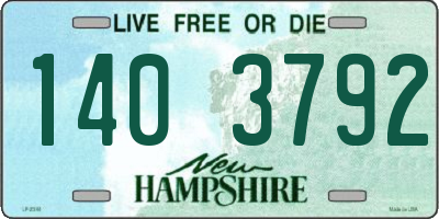 NH license plate 1403792