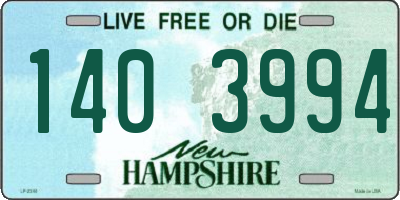 NH license plate 1403994