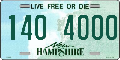 NH license plate 1404000