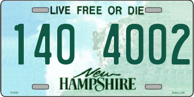 NH license plate 1404002