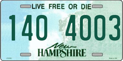 NH license plate 1404003