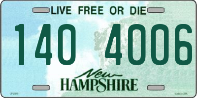 NH license plate 1404006
