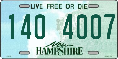 NH license plate 1404007