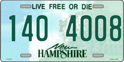 NH license plate 1404008