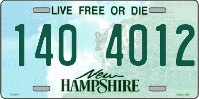 NH license plate 1404012