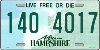 NH license plate 1404017