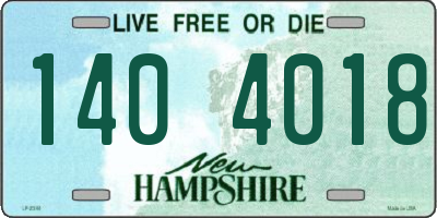 NH license plate 1404018