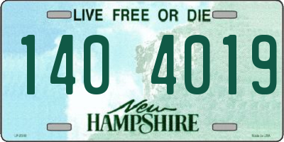 NH license plate 1404019