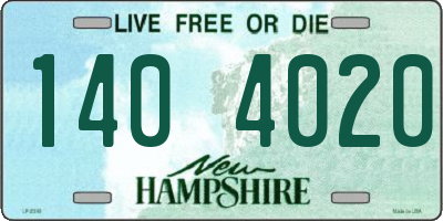 NH license plate 1404020