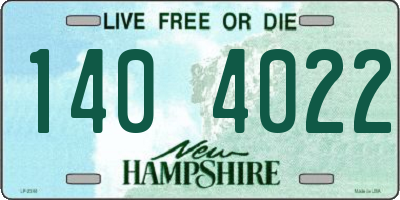 NH license plate 1404022