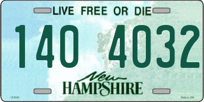 NH license plate 1404032