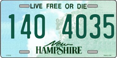 NH license plate 1404035