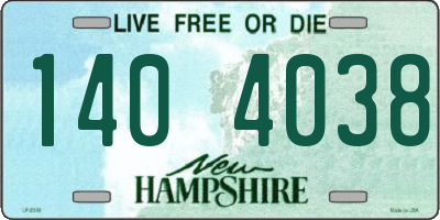 NH license plate 1404038