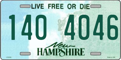 NH license plate 1404046