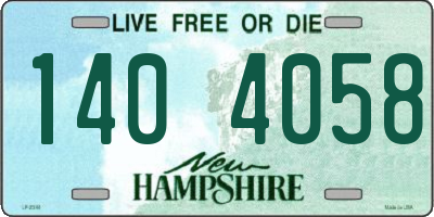 NH license plate 1404058