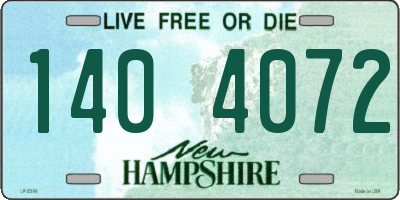 NH license plate 1404072