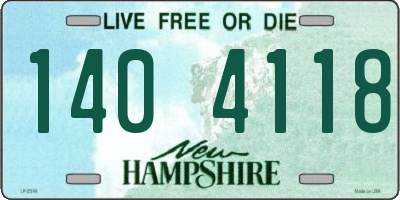 NH license plate 1404118