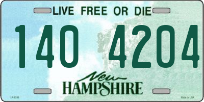 NH license plate 1404204